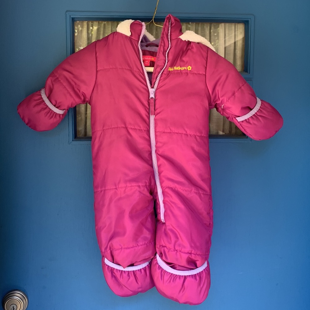 Purple snowsuit
